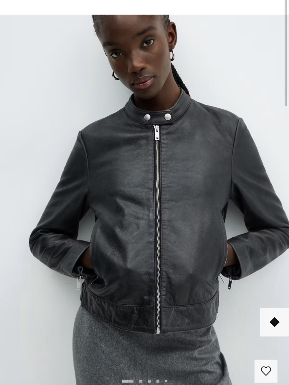 Classic Black Leather Moto Jacket - Women's
